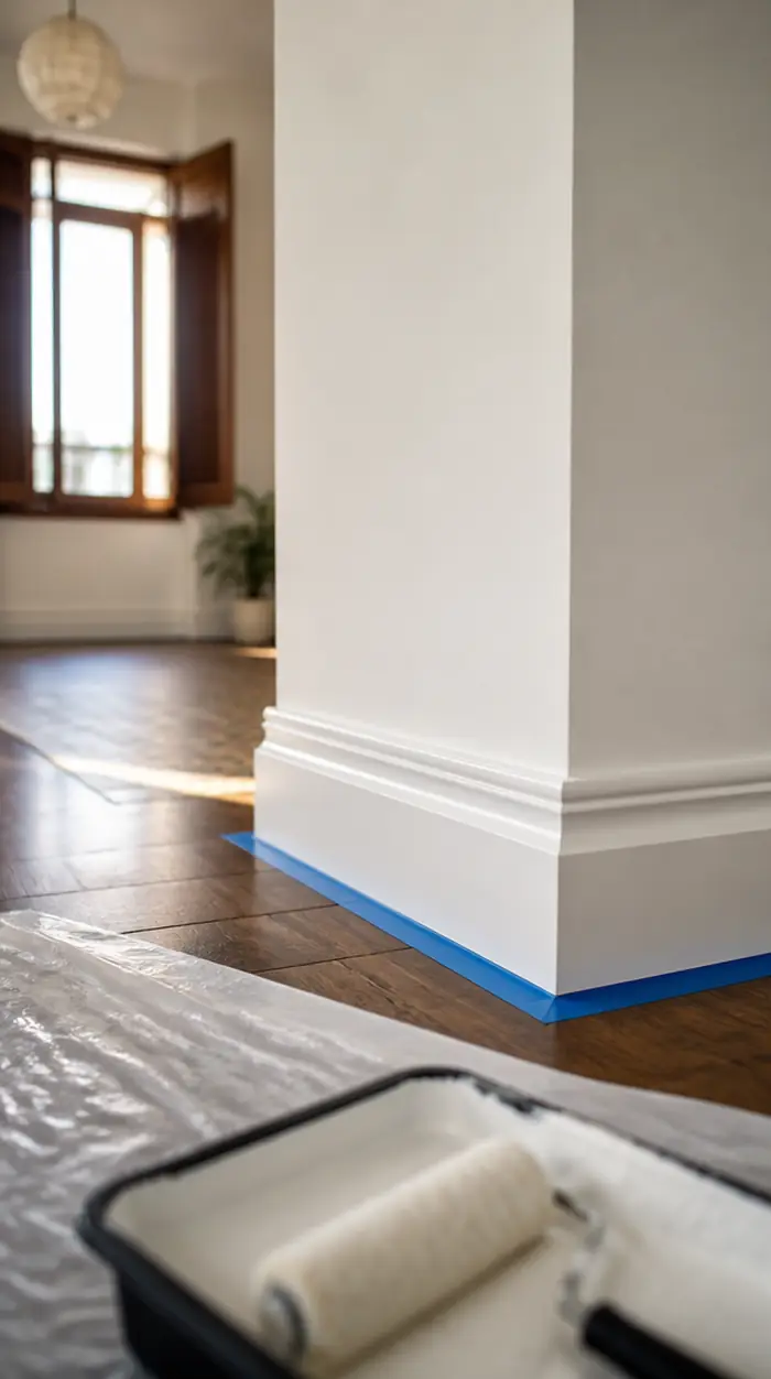 Interior de casa recién pintado en Montevideo